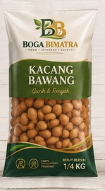 Kemasan Kacang Bawang Bumbu Rempah 250 gram Boga Bimatra